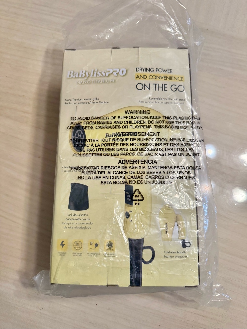 BaBylissPRO Lemon Meringue Limited Edition Travel Hair Dryer - Yellow - Picture 7 of 9